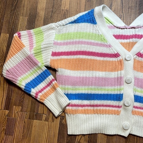 Jessica Simpson pastel multicolor, button-down cardigan, crop style size XS - Picture 3 of 9